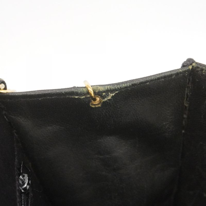 Chanel Shoulder Bag Matelasse Lambskin Black Gold Hardware Women