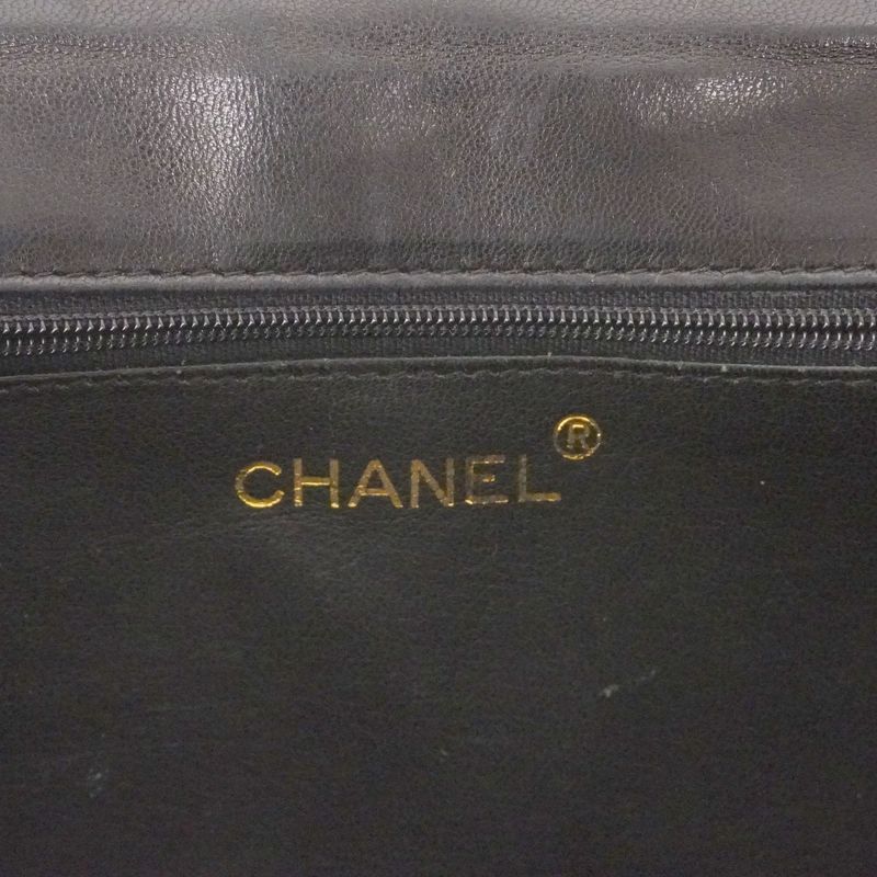 Chanel Shoulder Bag Matelasse Lambskin Black Gold Hardware Women