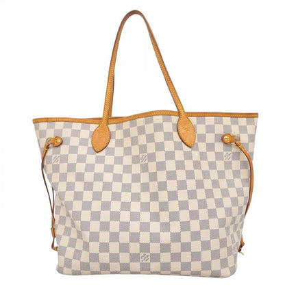 Louis Vuitton Tote Bag Damier Azure Neverfull MM N51107 White Ladies