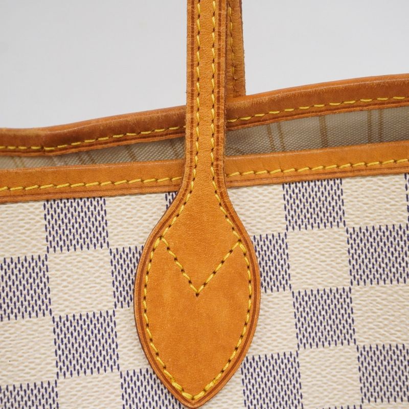 Louis Vuitton Tote Bag Damier Azure Neverfull MM N51107 White Ladies