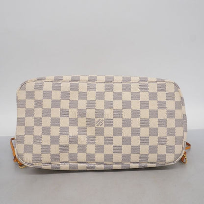 Louis Vuitton Tote Bag Damier Azure Neverfull MM N51107 White Ladies