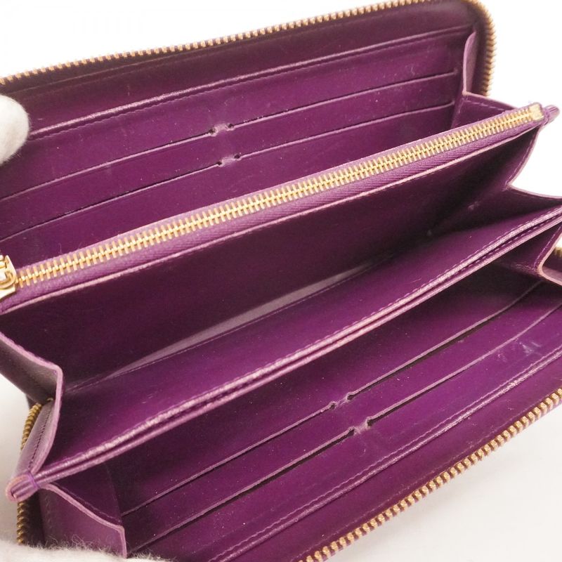 Louis Vuitton Vernis Zippy Wallet M90140 Amethyst Women's Long Wallet