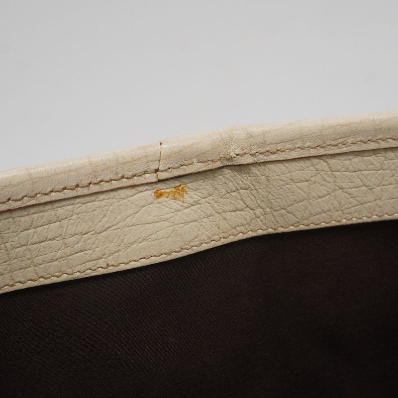 Gucci Tote Bag GG Supreme 114595 PVC Beige White Silver Hardware Women's