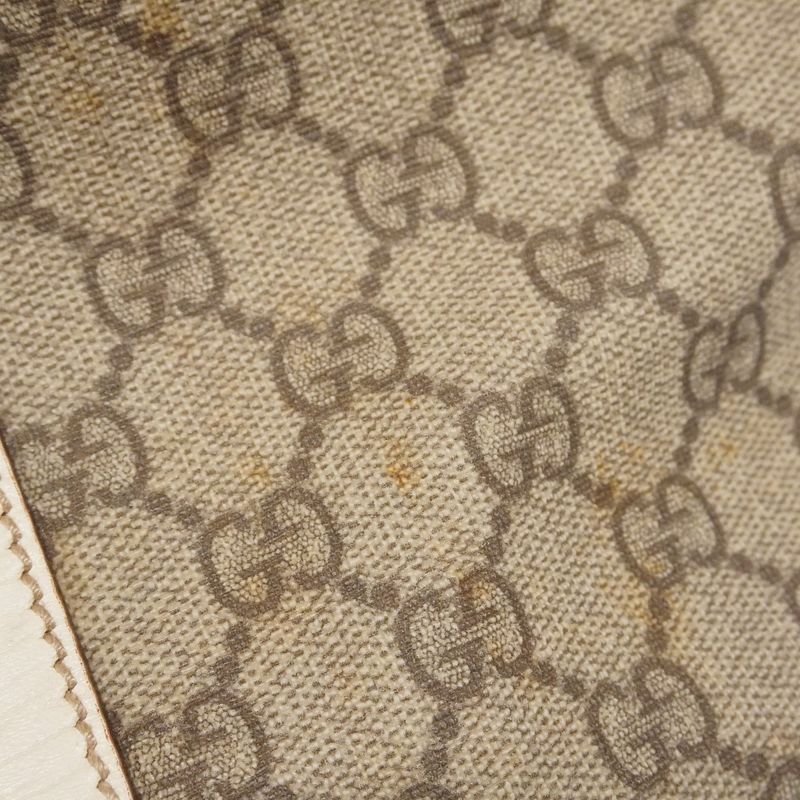 Gucci Tote Bag GG Supreme 114595 PVC Beige White Silver Hardware Women's