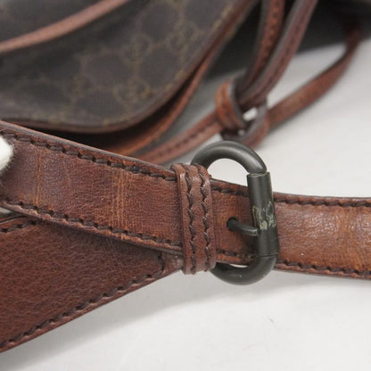 Gucci Shoulder Bag Horsebit 101975 Denim Brown Silver Hardware Women