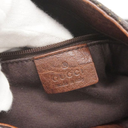 Gucci Shoulder Bag Horsebit 101975 Denim Brown Silver Hardware Women