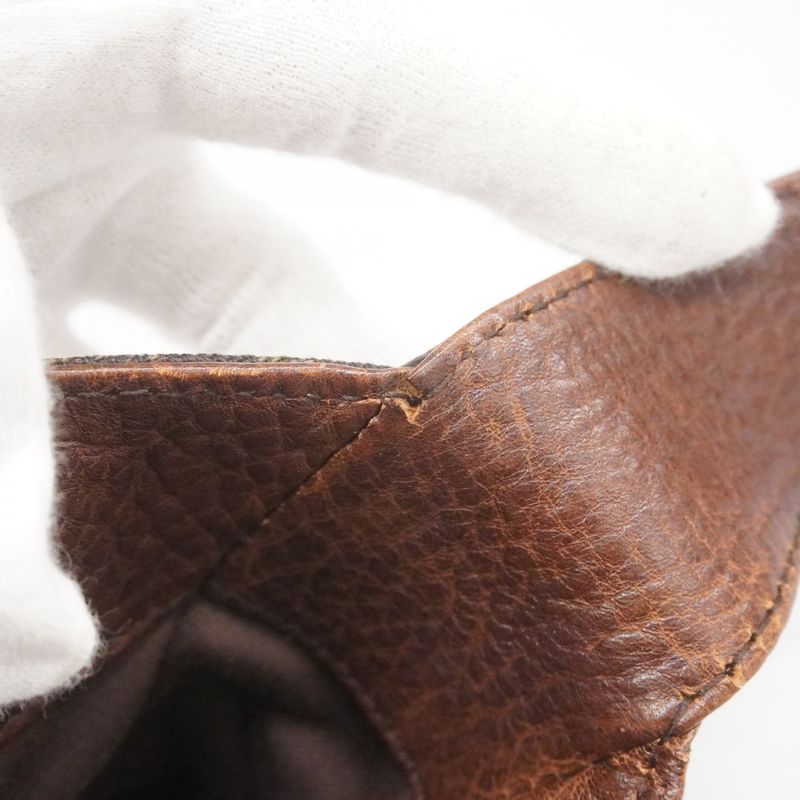 Gucci Shoulder Bag Horsebit 101975 Denim Brown Silver Hardware Women