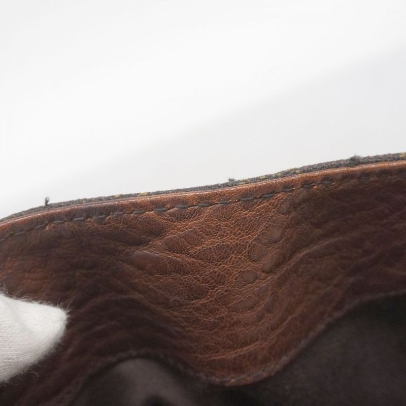 Gucci Shoulder Bag Horsebit 101975 Denim Brown Silver Hardware Women