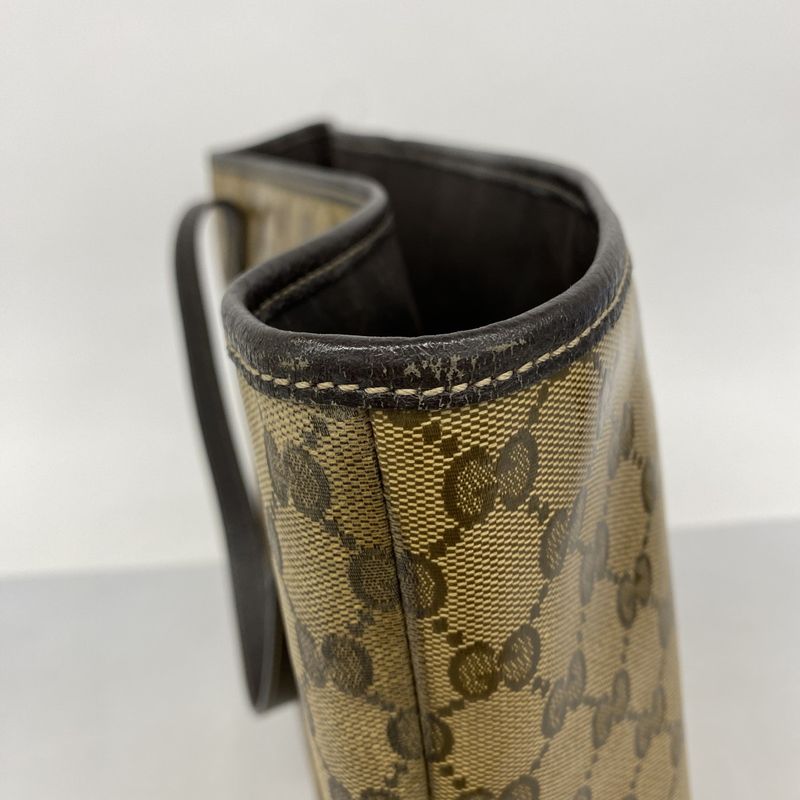 Gucci Tote Bag GG Crystal 238696 Coated Canvas Brown Chien Pan Gold Hardware
