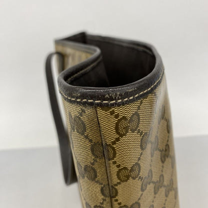 Gucci Tote Bag GG Crystal 238696 Coated Canvas Brown Chien Pan Gold Hardware