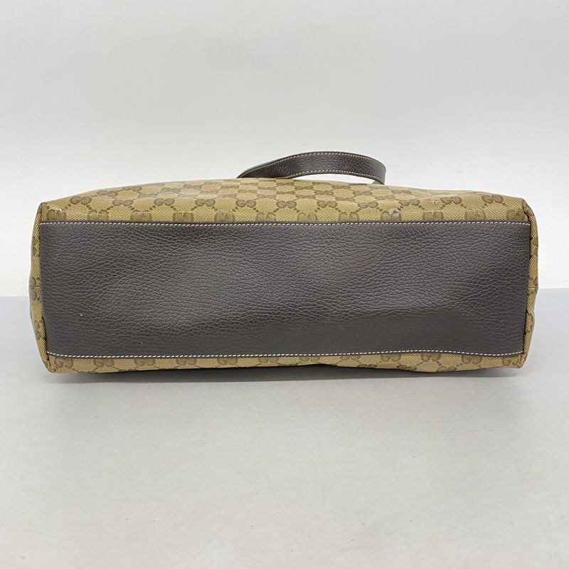 Gucci Tote Bag GG Crystal 238696 Coated Canvas Brown Chien Pan Gold Hardware