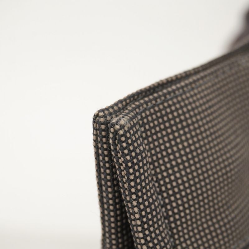 Hermes Tote Bag Her Line MM Canvas Gray Silver Hardware Men Women Unisex