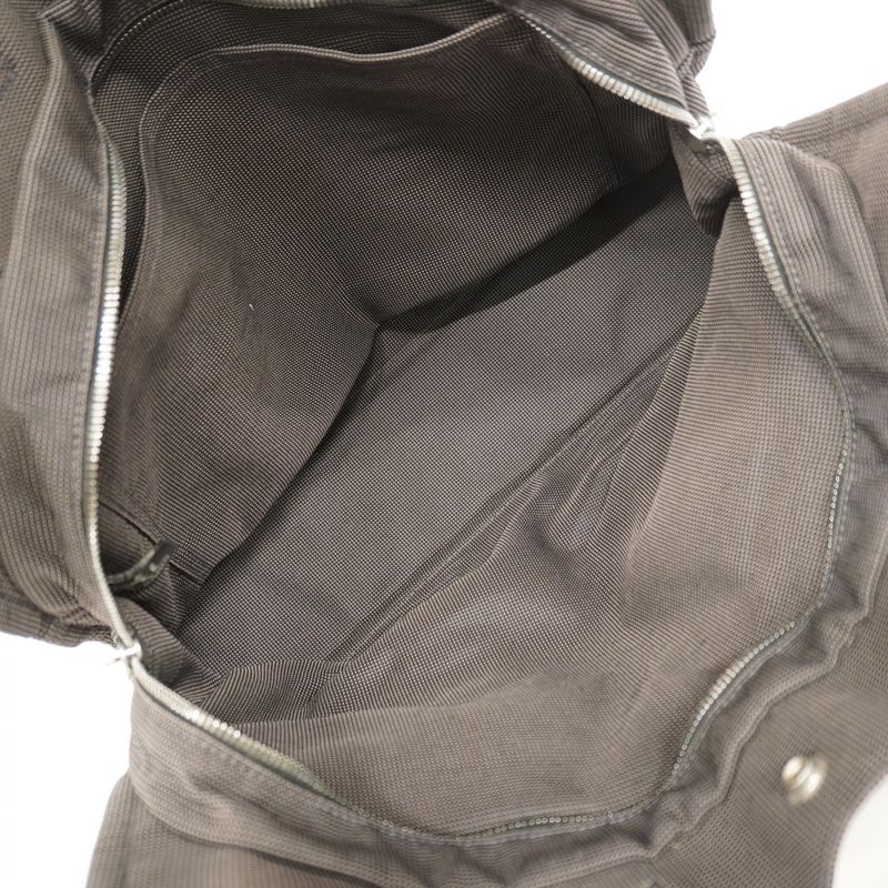 Hermes Tote Bag Her Line MM Canvas Gray Silver Hardware Men Women Unisex