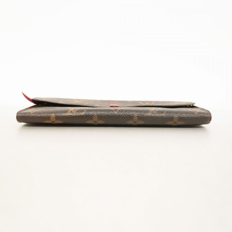 Louis Vuitton Long Wallet Monogram Portefeuille Emily M60136 Brown Rouge Women's