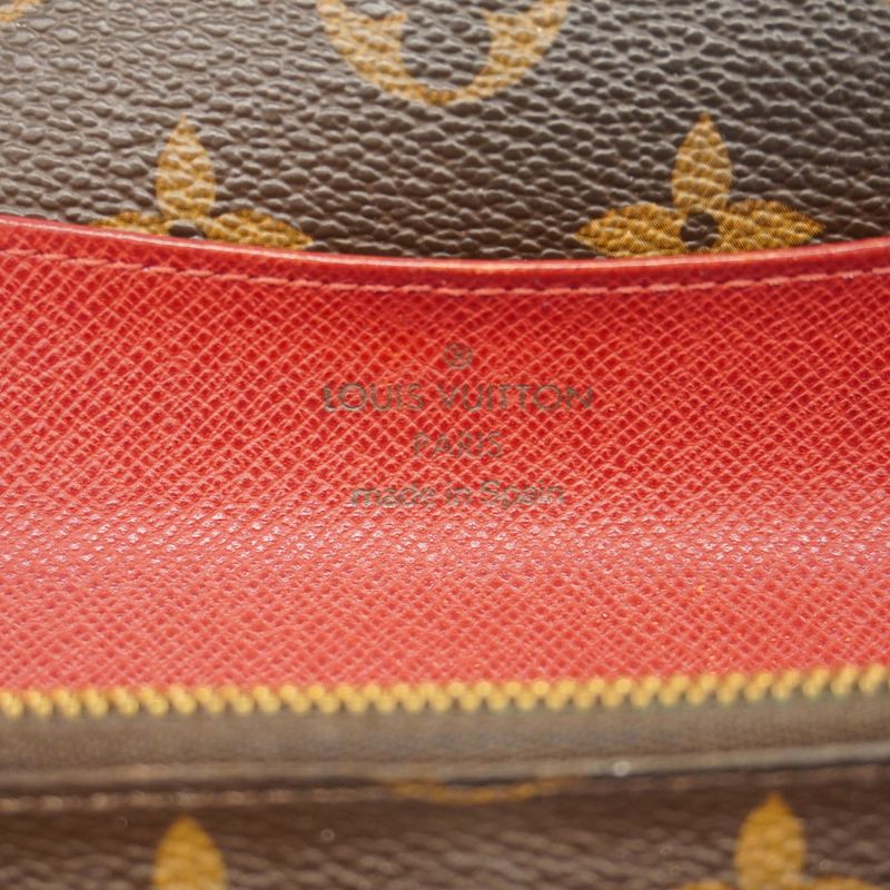 Louis Vuitton Long Wallet Monogram Portefeuille Emily M60136 Brown Rouge Women's