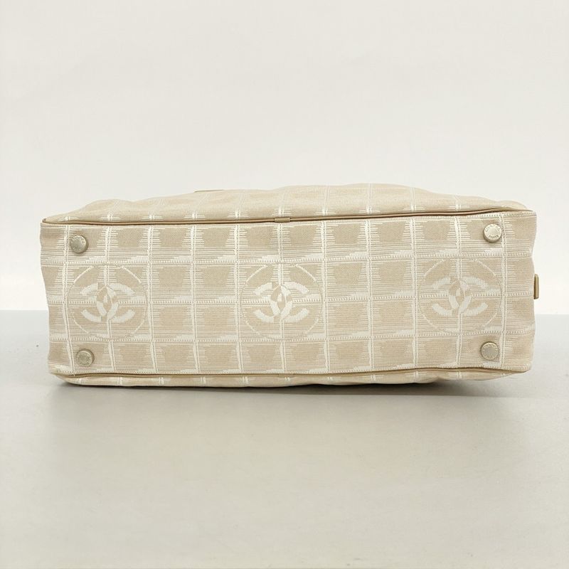 Chanel Handbag New Travel Nylon Beige Silver Hardware Women