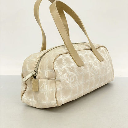 Chanel Handbag New Travel Nylon Beige Silver Hardware Women
