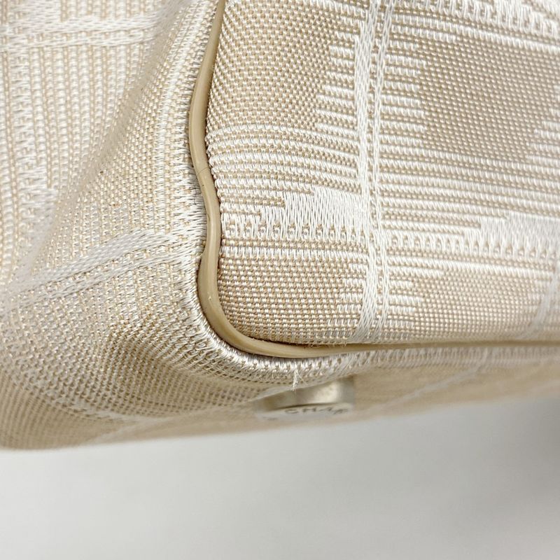 Chanel Handbag New Travel Nylon Beige Silver Hardware Women