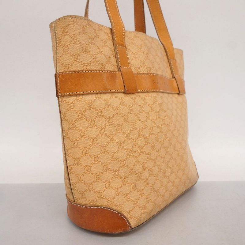 Celine Tote Bag Macadam PVC Beige Gold Hardware Women