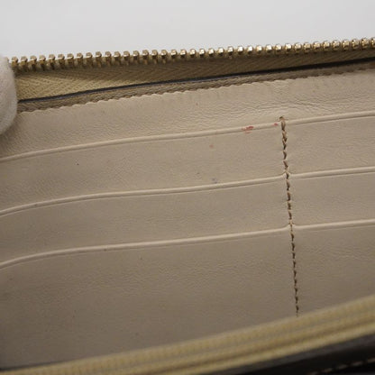 Guccissima 112724 Leather Ivory Chien Pan Gold Hardware Women's Long Wallet