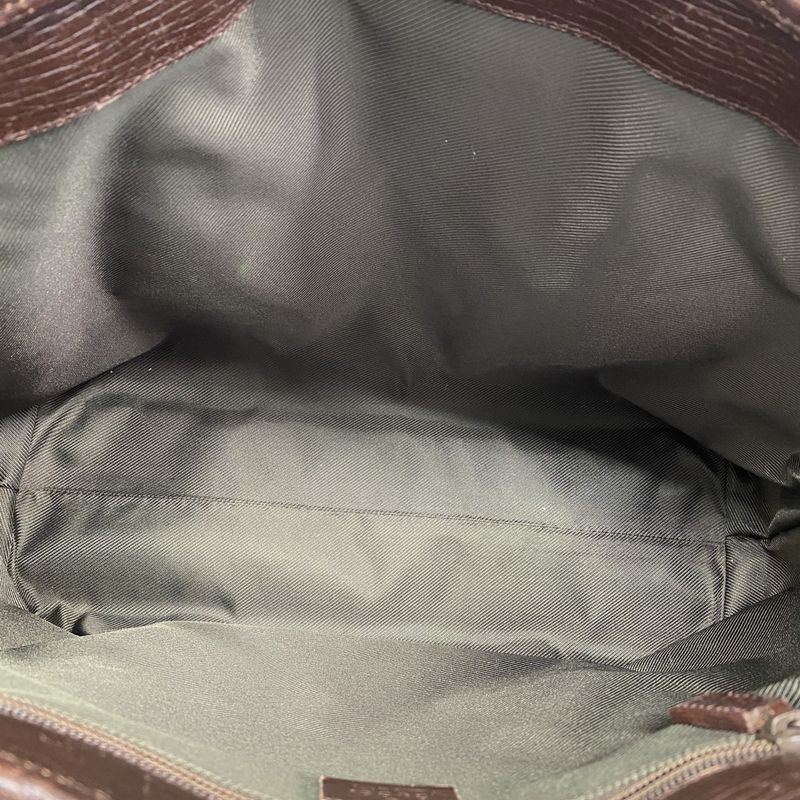 Gucci Tote Bag GG Supreme 114288 PVC Brown Silver Hardware Women's