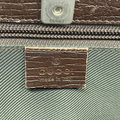 Gucci Tote Bag GG Supreme 114288 PVC Brown Silver Hardware Women's