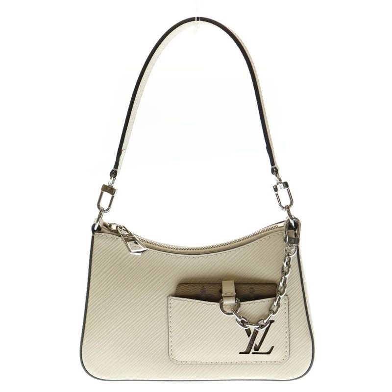 Louis Vuitton Marel Epi Leather Monogram Chain 2WAY Hand Shoulder Bag Silver