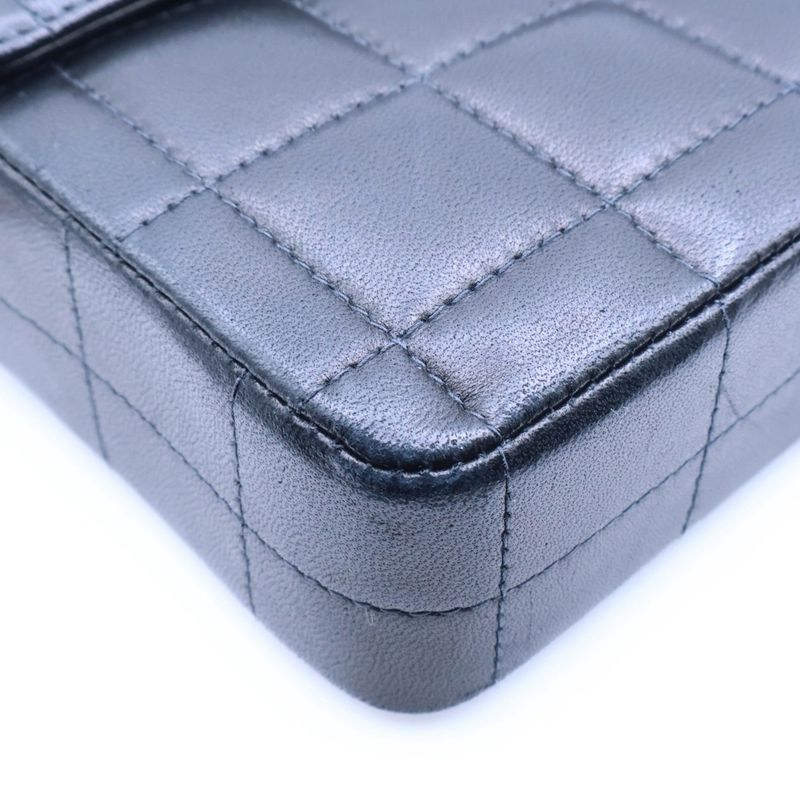 Chanel Choco Bar Coco Mark Turnlock Lambskin Leather Chain Shoulder Bag Gold