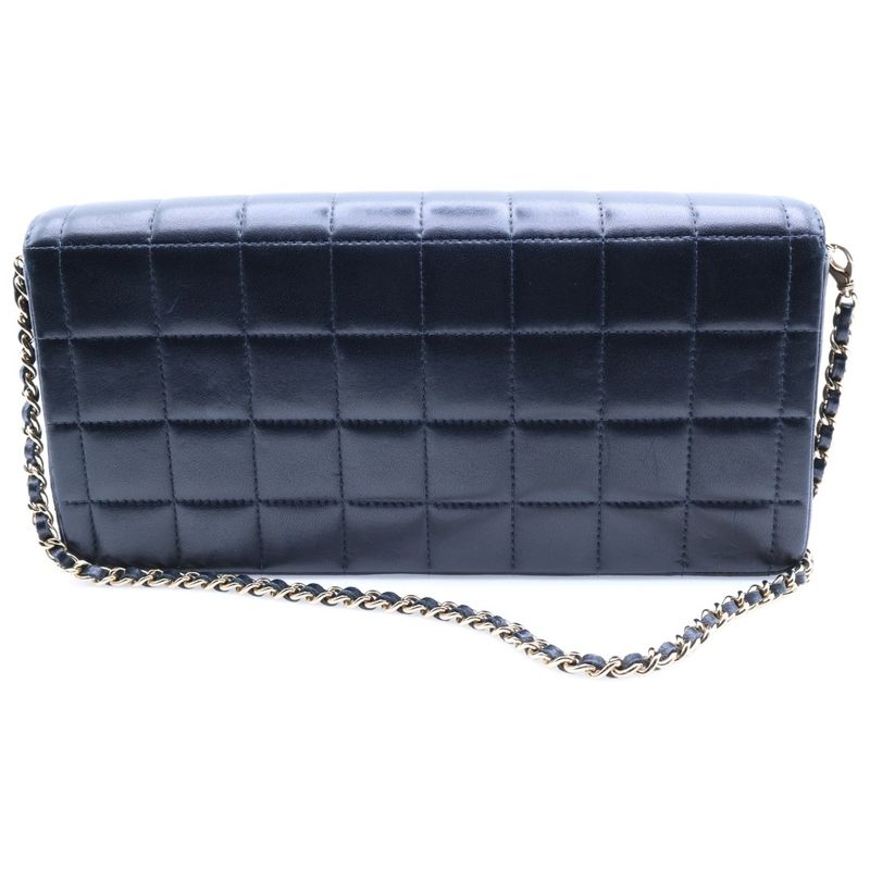 Chanel Choco Bar Coco Mark Turnlock Lambskin Leather Chain Shoulder Bag Gold