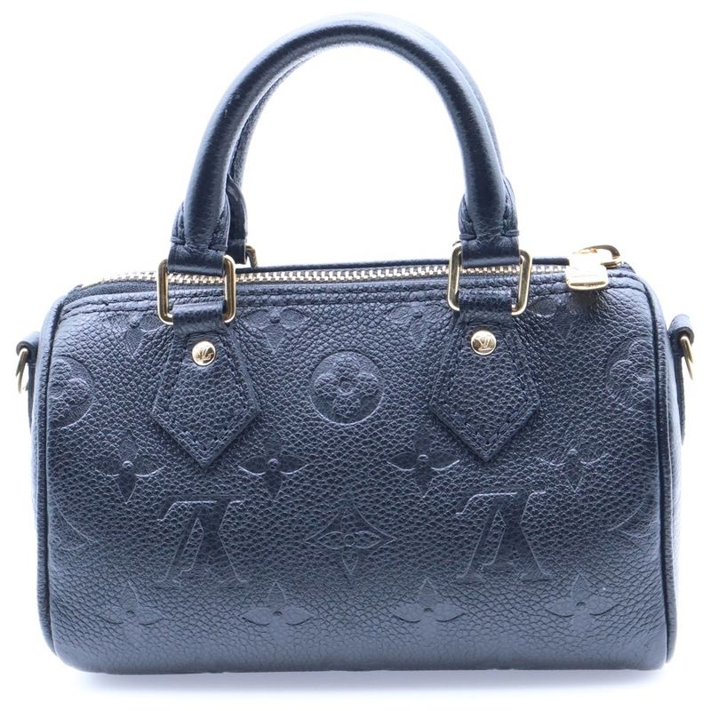 Louis Vuitton Monogram Empreinte Nano Speedy Noir Black 2WAY Leather Handbag