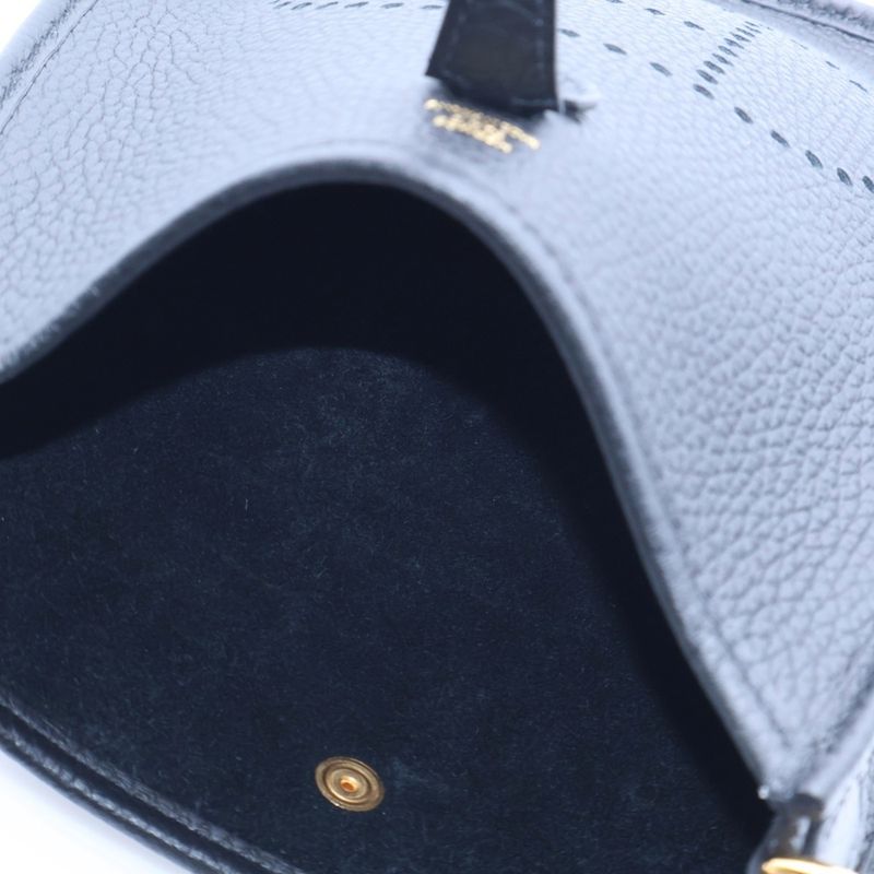 Hermes Evelyn TPM Taurillon Clemence Noir Black Perforated Leather H Logo