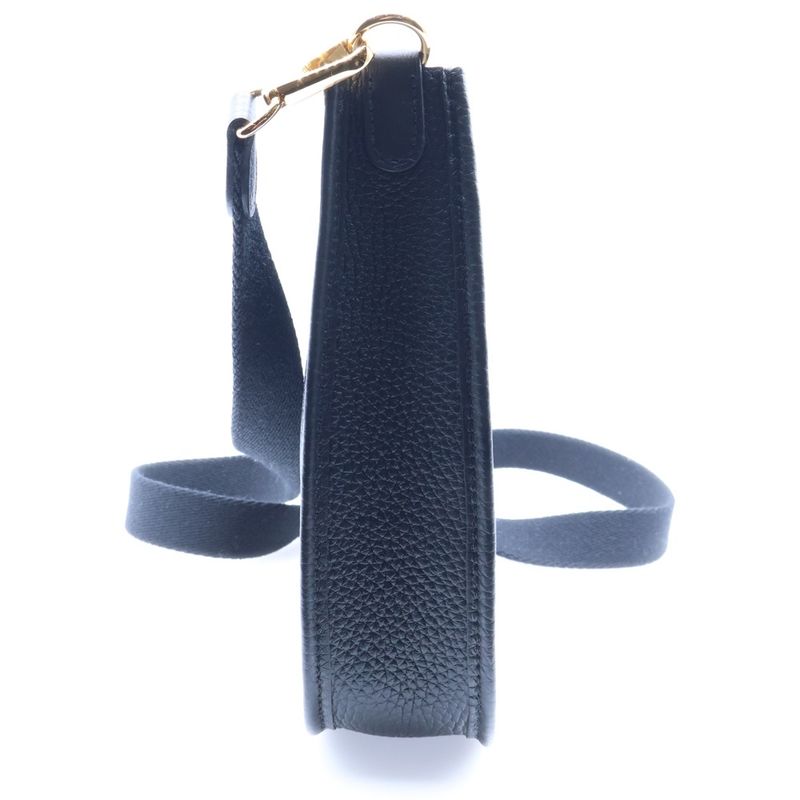 Hermes Evelyn TPM Taurillon Clemence Noir Black Perforated Leather H Logo