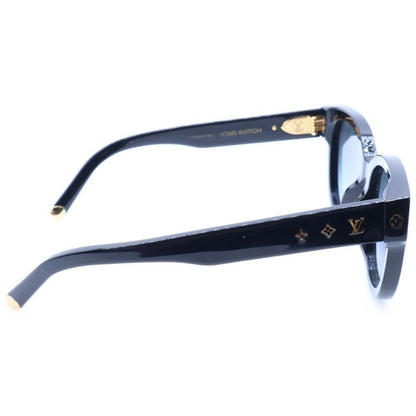 Louis Vuitton My Monogram Round Sunglasses Black X Blue #52□19 Z1526e Gold