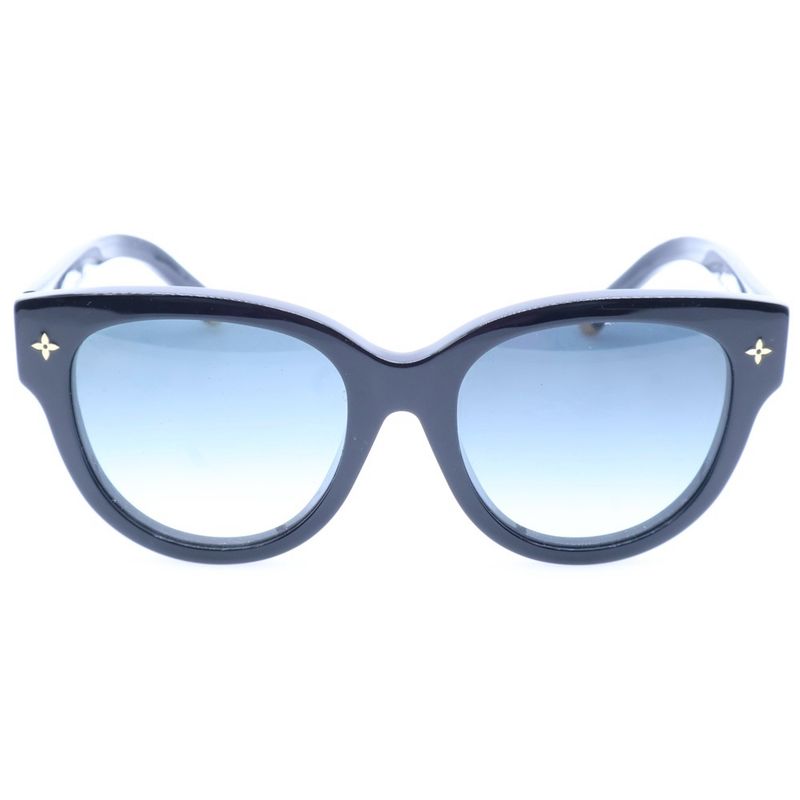 Louis Vuitton My Monogram Round Sunglasses Black X Blue #52□19 Z1526e Gold