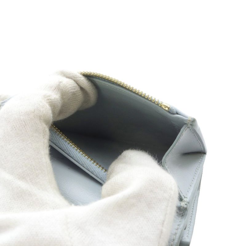 Celine Triomphe Compact Wallet Trifold Leather Blue 10i653 YO29 - OH