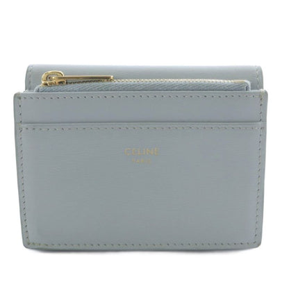 Celine Triomphe Compact Wallet Trifold Leather Blue 10i653 YO29 - OH