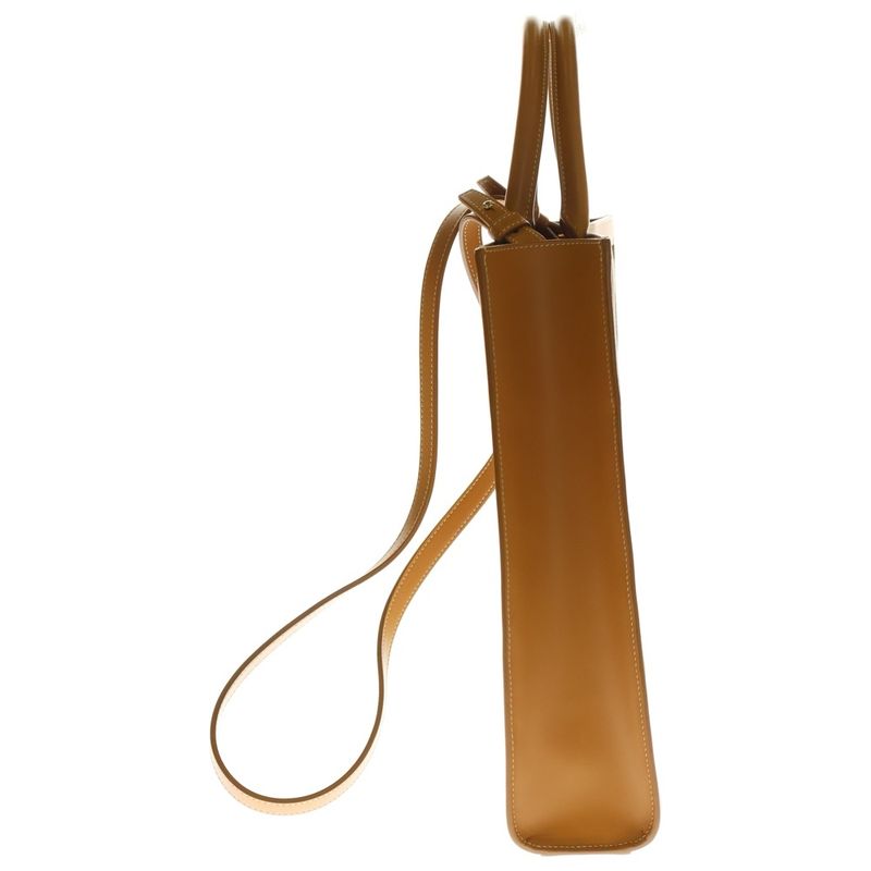 Celine Vertical Cabas 2WAY Bag Tote Handbag Shoulder Bag Canvas And Leather