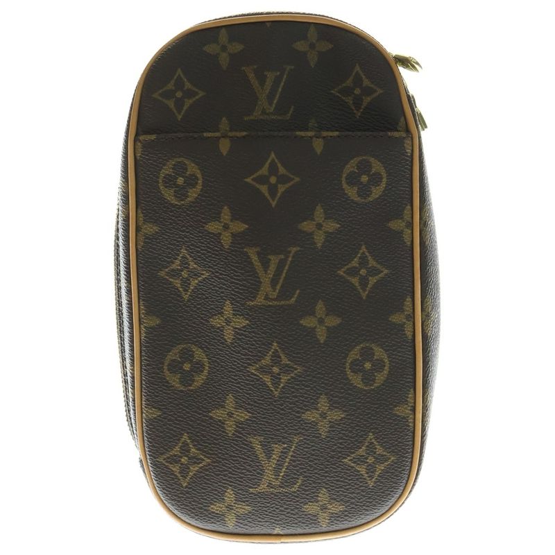 Louis Vuitton Pochette Gange Monogram PVC Leather Shoulder Bag Gold Hardware