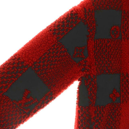 Louis Vuitton Damier Fleece Jacket Blouson Outerwear Zip Up Logo S Red Black NR