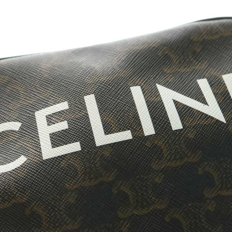 Celine Triomphe Logo Medium Messenger Bag Shoulder Bag Mini Bag Black And Brown