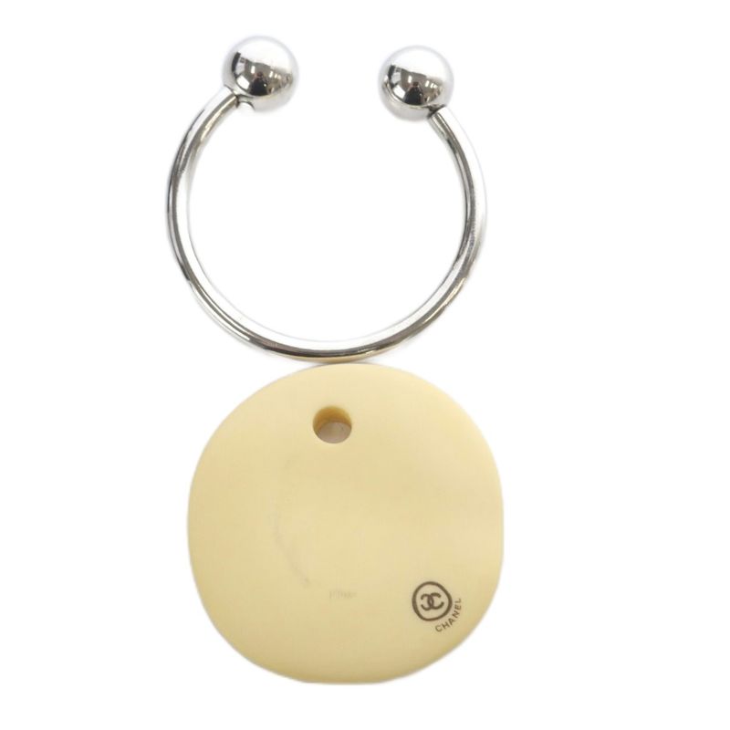 Chanel Vintage Craft Design Coco Mark Key Ring Key Holder Ivory YO27 - OH