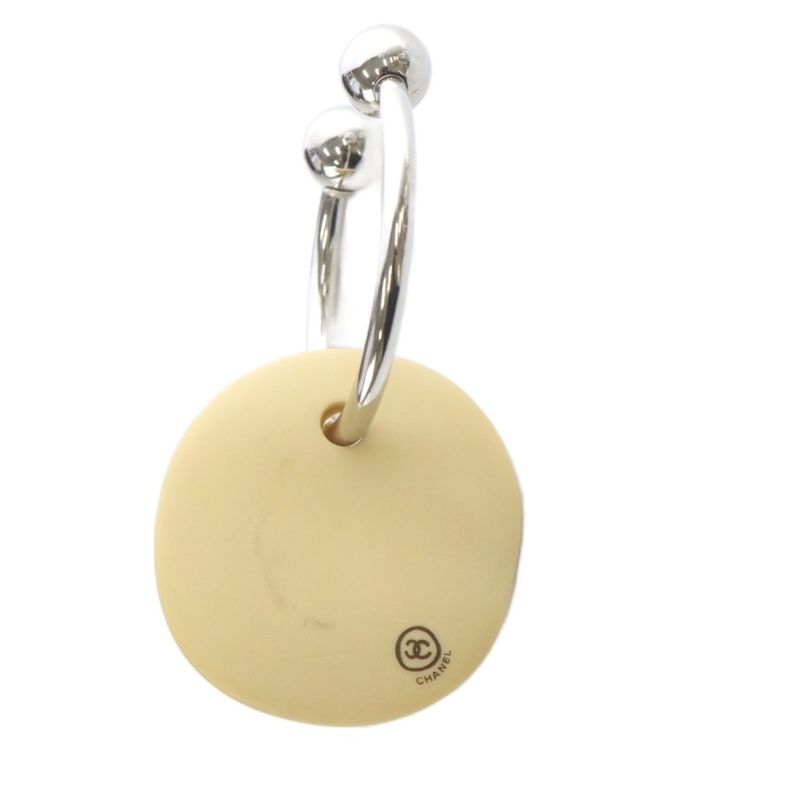 Chanel Vintage Craft Design Coco Mark Key Ring Key Holder Ivory YO27 - OH