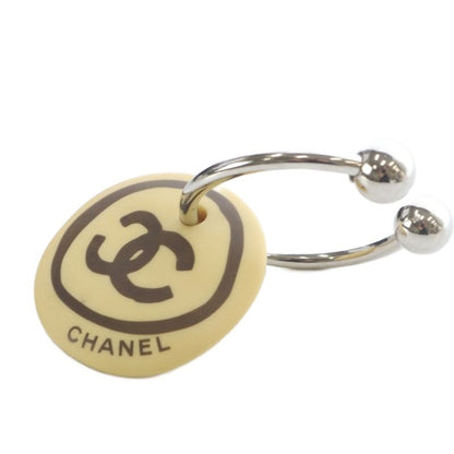 Chanel Vintage Craft Design Coco Mark Key Ring Key Holder Ivory YO27 - OH