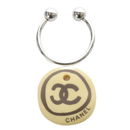 Chanel Vintage Craft Design Coco Mark Key Ring Key Holder Ivory YO27 - OH