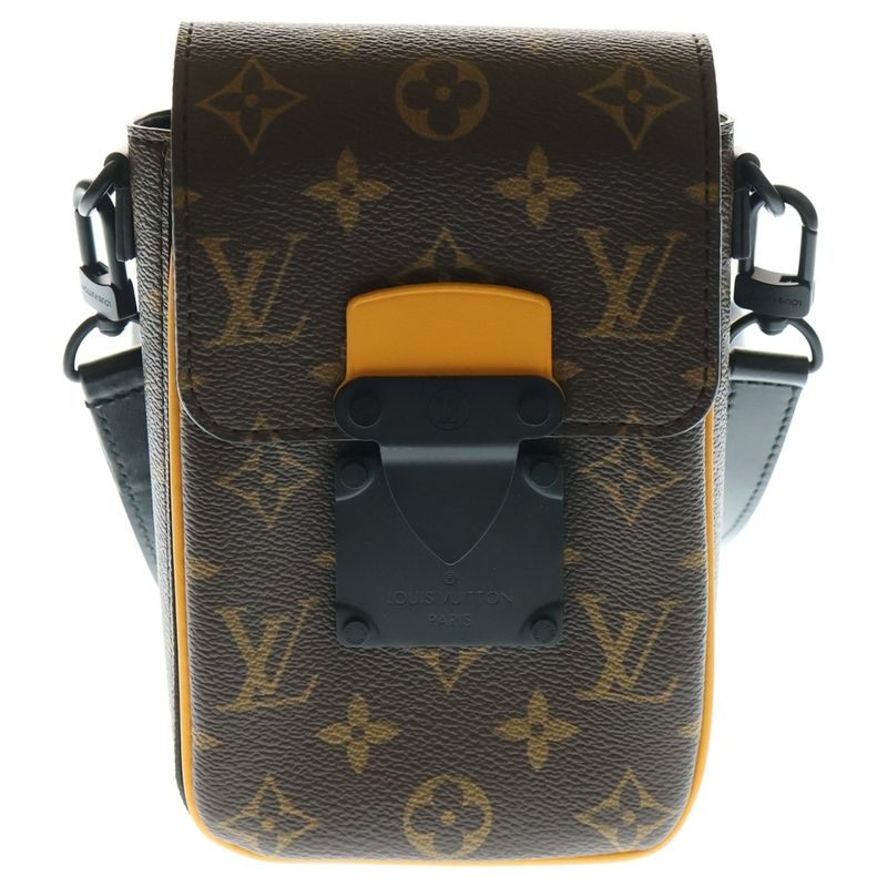 Louis Vuitton Monogram Macassar S Lock Vertical Wearable Wallet Shoulder Strap