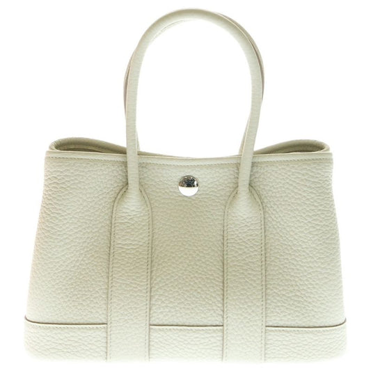 Hermes Neo Garden Party Negonda Leather Beton Hand Tote Bag Silver Hardware