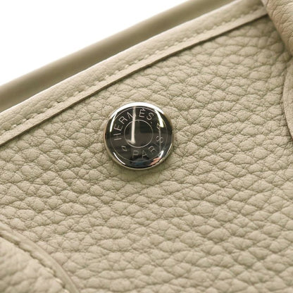 Hermes Neo Garden Party Negonda Leather Beton Hand Tote Bag Silver Hardware