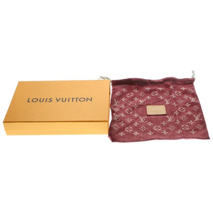 Louis Vuitton Monogram Trompe L'oeil Petite Mal Shawl Scarf Cashmere Silk Red