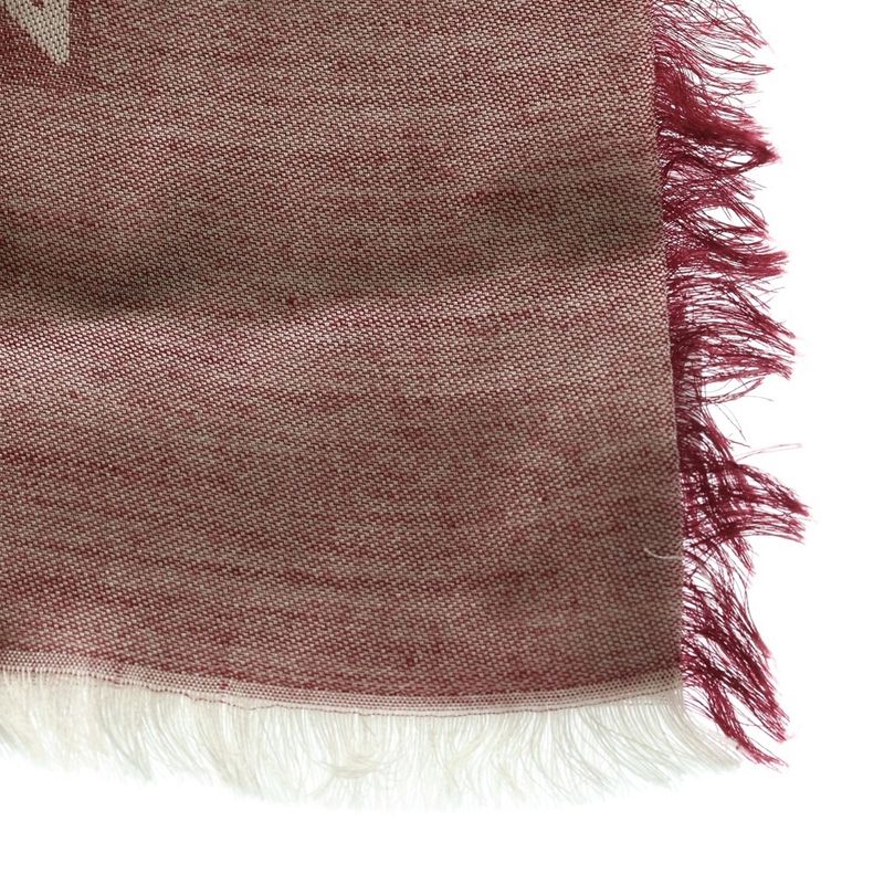 Louis Vuitton Monogram Trompe L'oeil Petite Mal Shawl Scarf Cashmere Silk Red
