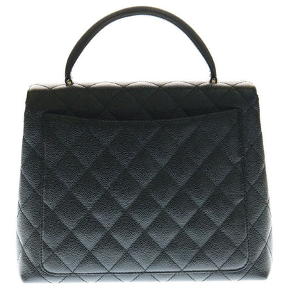Chanel Matelasse Top Handle Handbag Black Caviar Skin Gdhardware A12397
